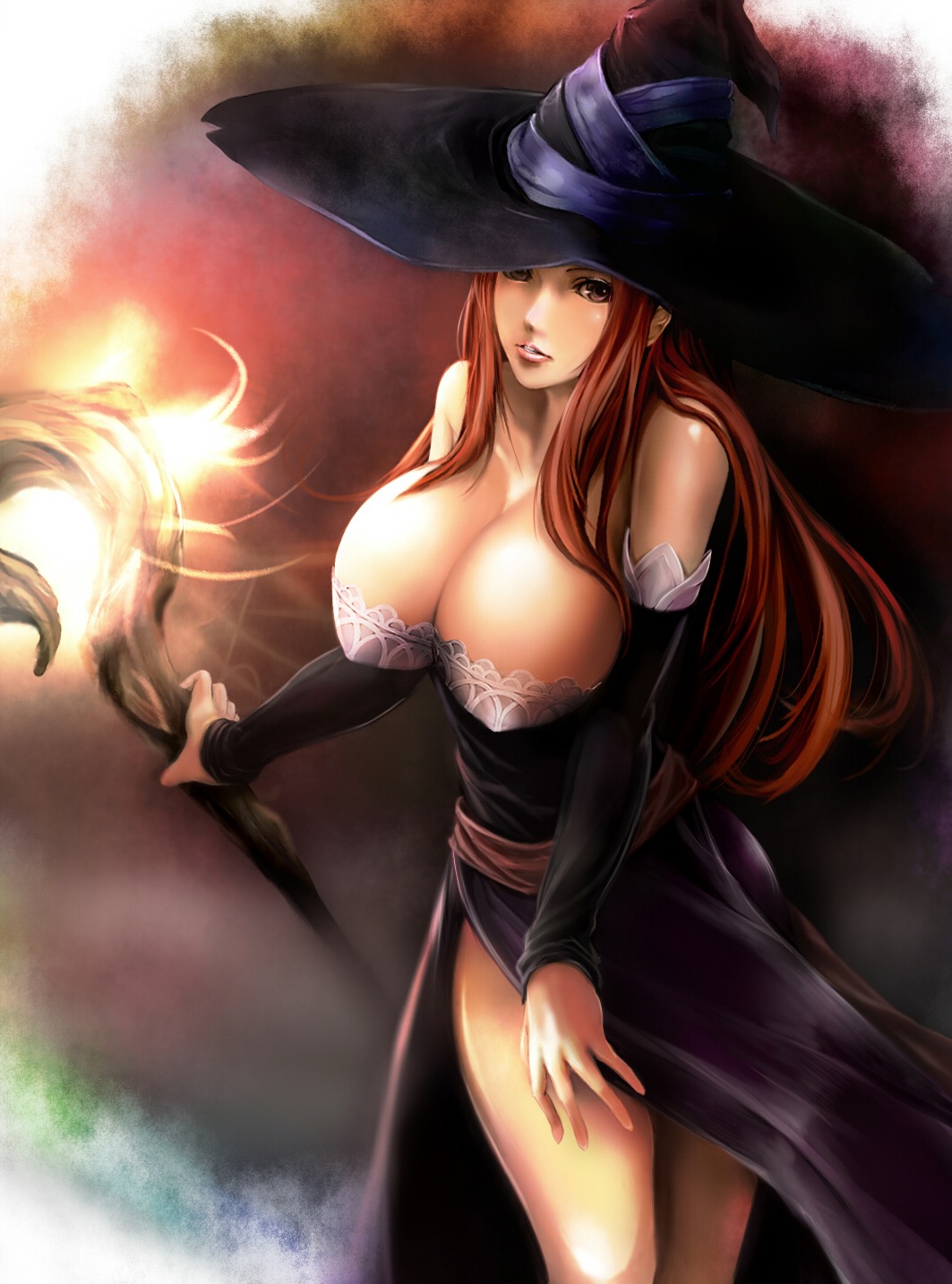 cleavage dragon's_crown erect_nipples sorceress ten_(k1208) witch