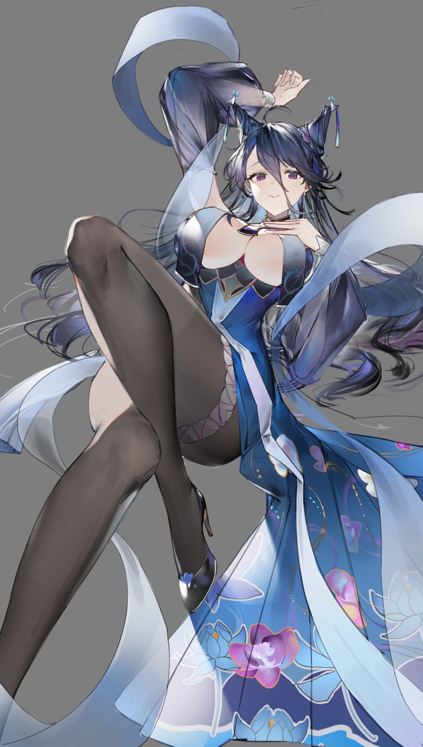 asian_clothes azur_lane chi_an_(azur_lane) flantia garter heels no_bra pantyhose transparent_png