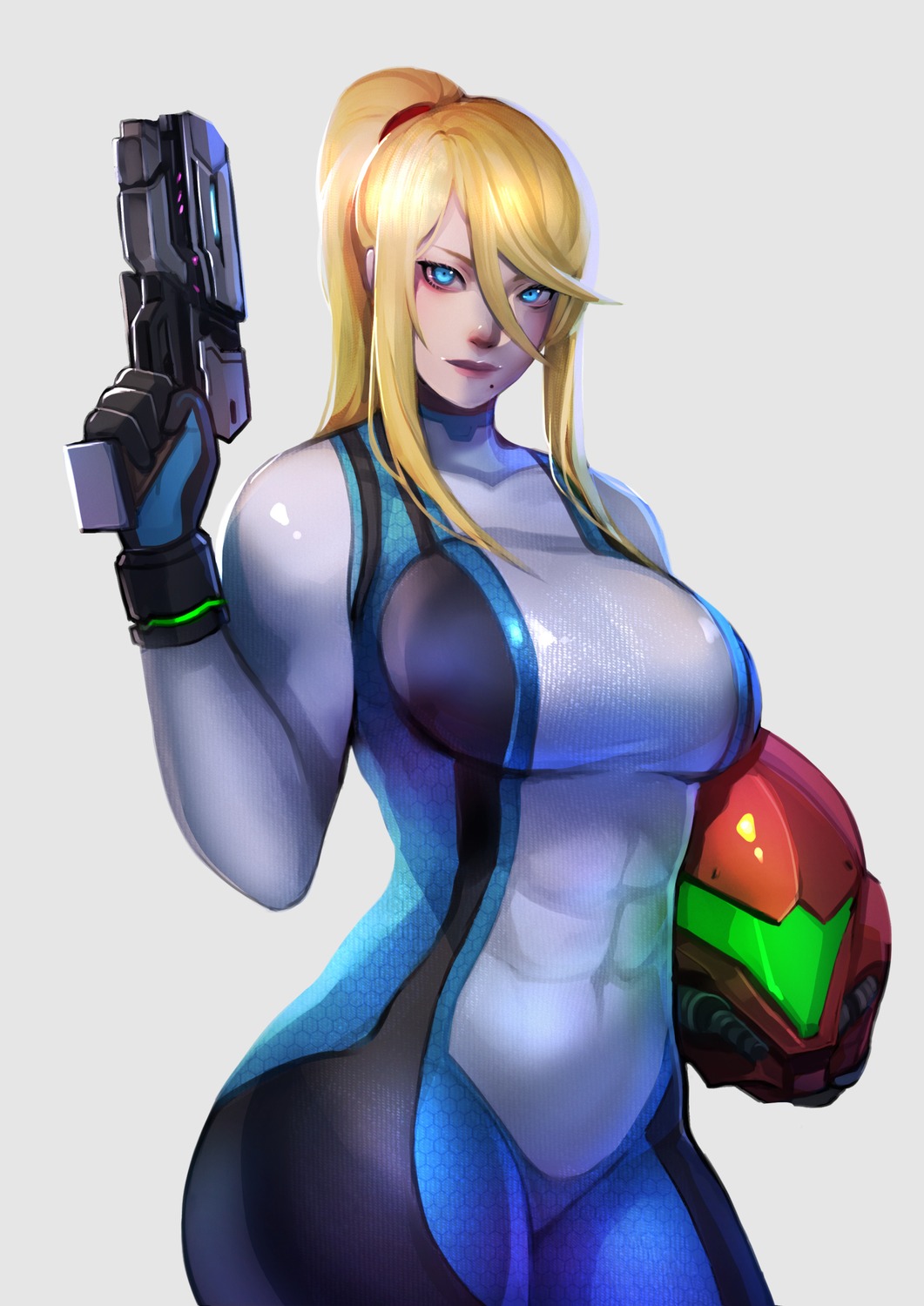 bodysuit gun metroid samus_aran xuuikie_ashe