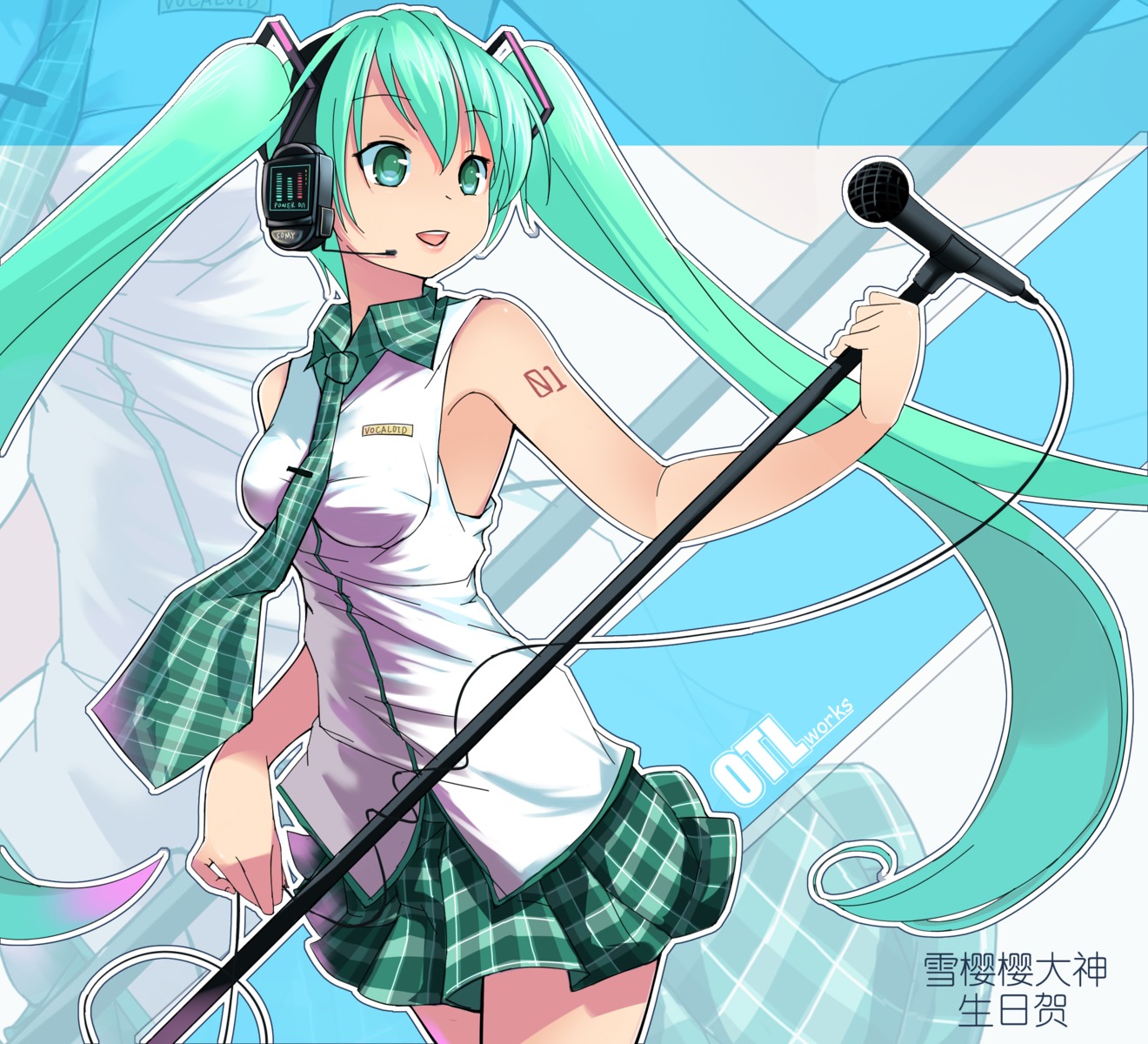 hatsune_miku headphones vocaloid yykuaixian