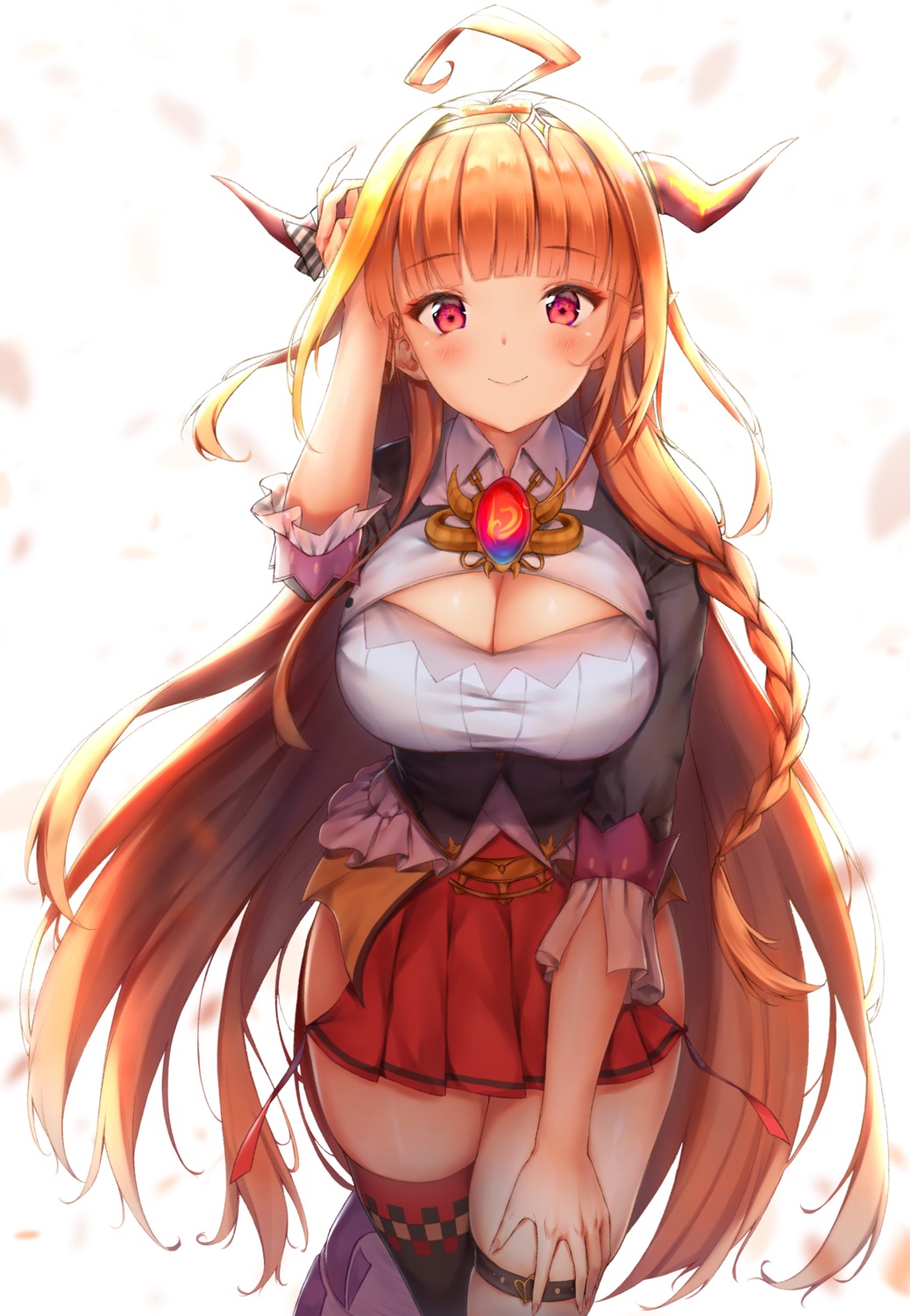 garter hololive horns ijac_ray kiryuu_coco pointy_ears thighhighs