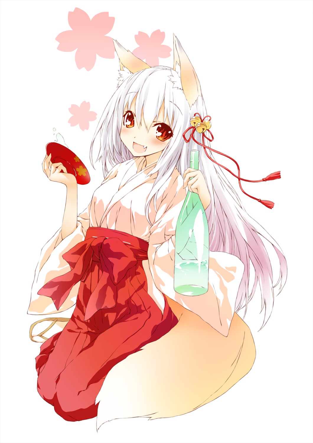 animal_ears miko saeki_thoma tail