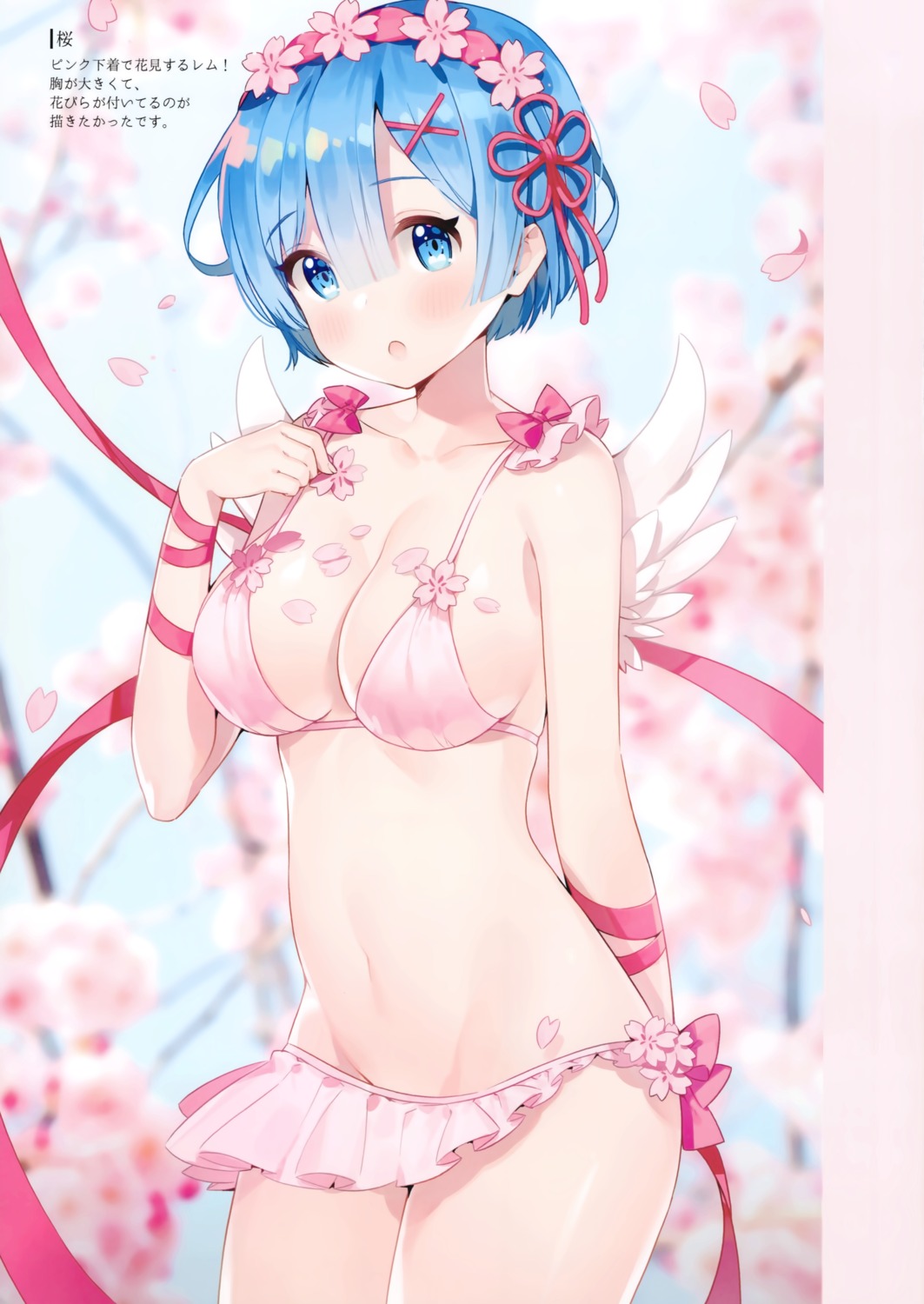 ayamy bra cleavage hachigo pantsu re_zero_kara_hajimeru_isekai_seikatsu rem_(re_zero) wings