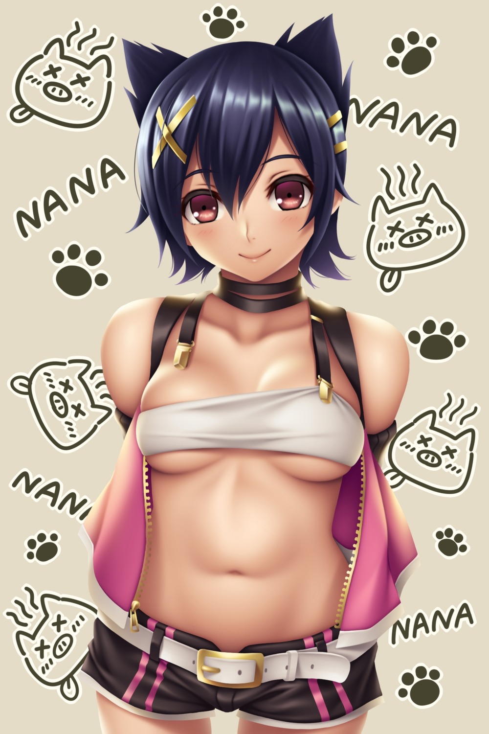 animal_ears god_eater_2 underboob watanuki_kaname