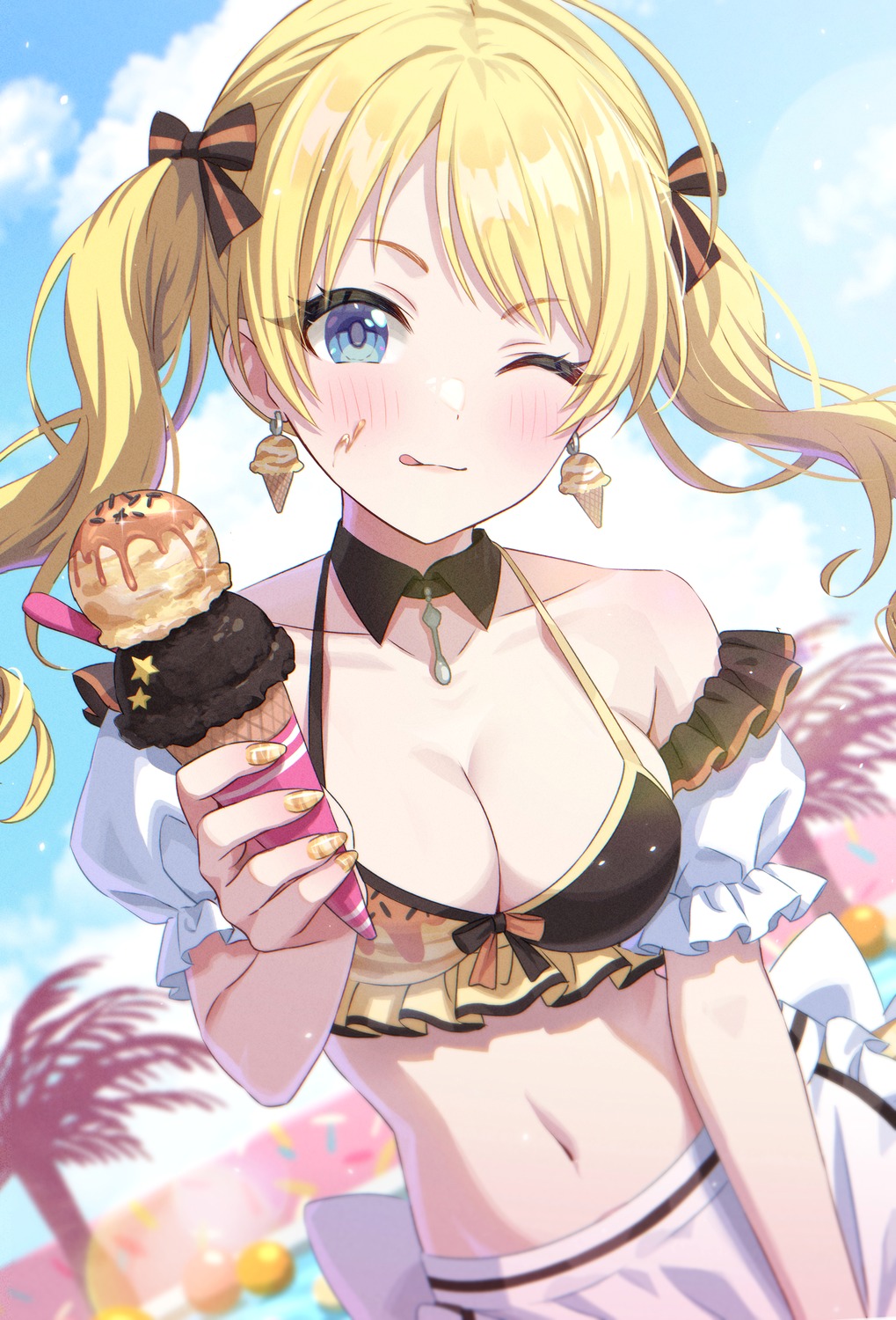 bikini_top cream hachimiya_meguru momoimon swimsuits the_idolm@ster the_idolm@ster_shiny_colors