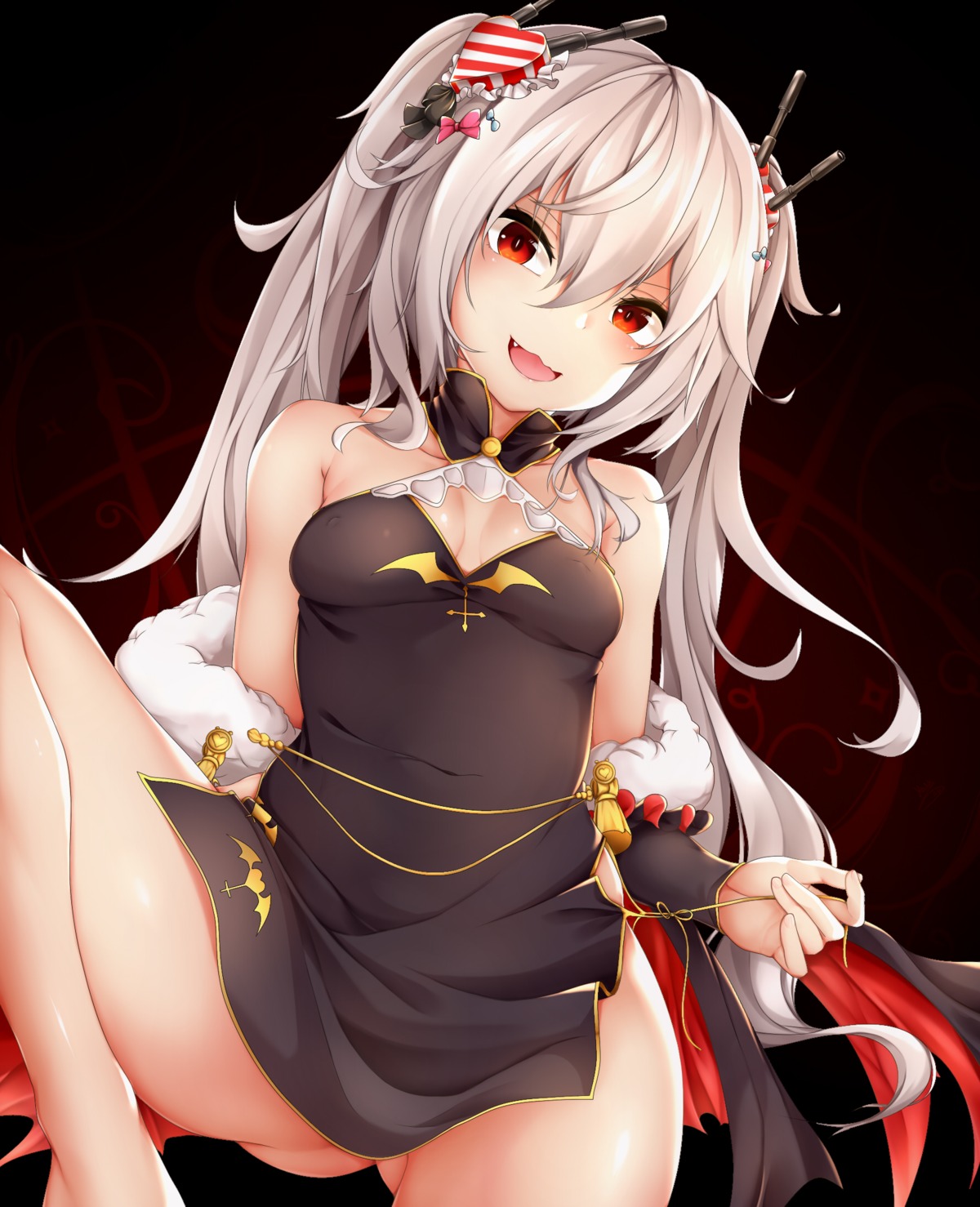 azur_lane chinadress cleavage kana616 undressing vampire_(azur_lane)