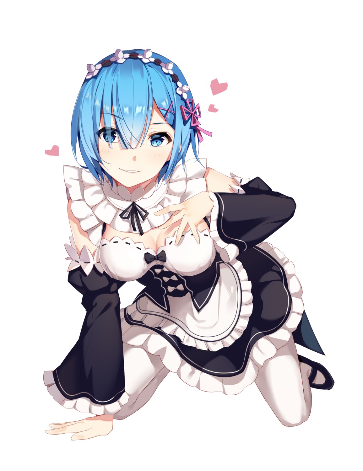 cleavage maid re_zero_kara_hajimeru_isekai_seikatsu rem_(re_zero) shenyin_jiade_aquan