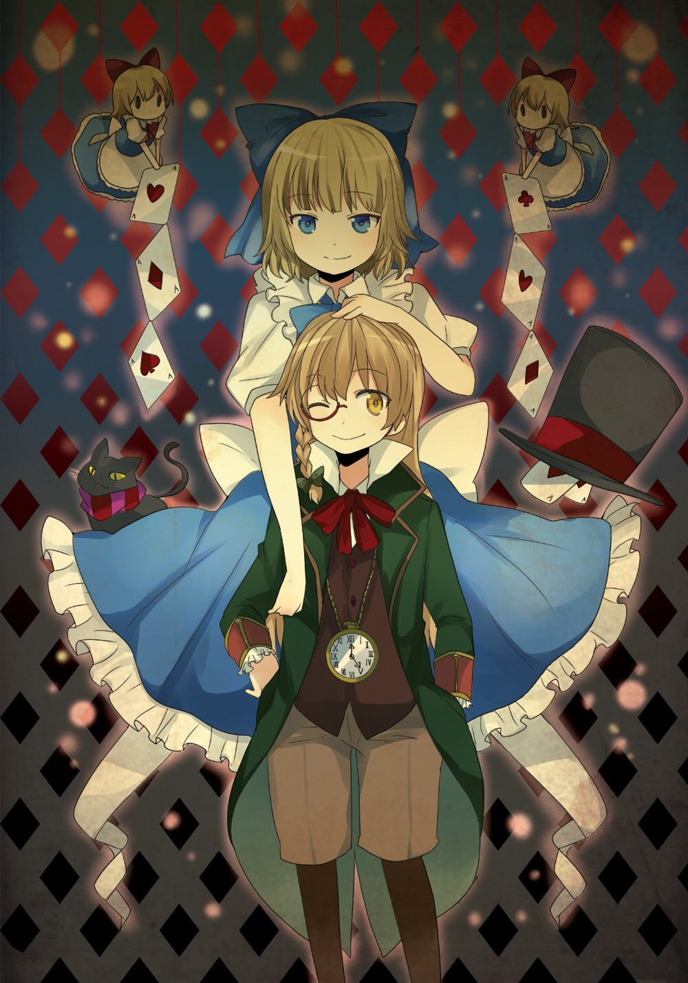 alice_in_wonderland alice_margatroid cosplay hourai kirisame_marisa pun2 touhou