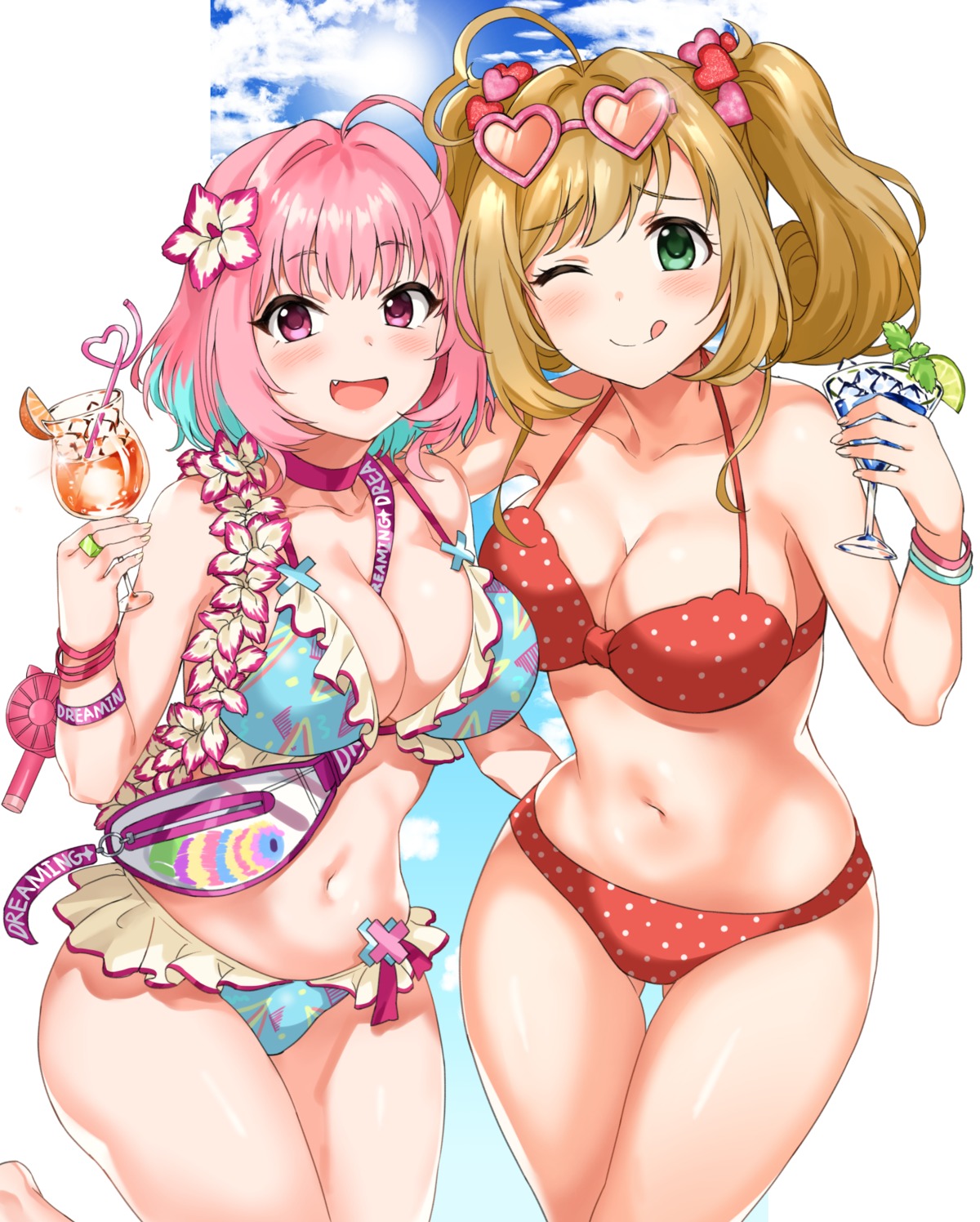 bikini cleavage megane sirurabbit swimsuits the_idolm@ster the_idolm@ster_cinderella_girls yumemi_riamu