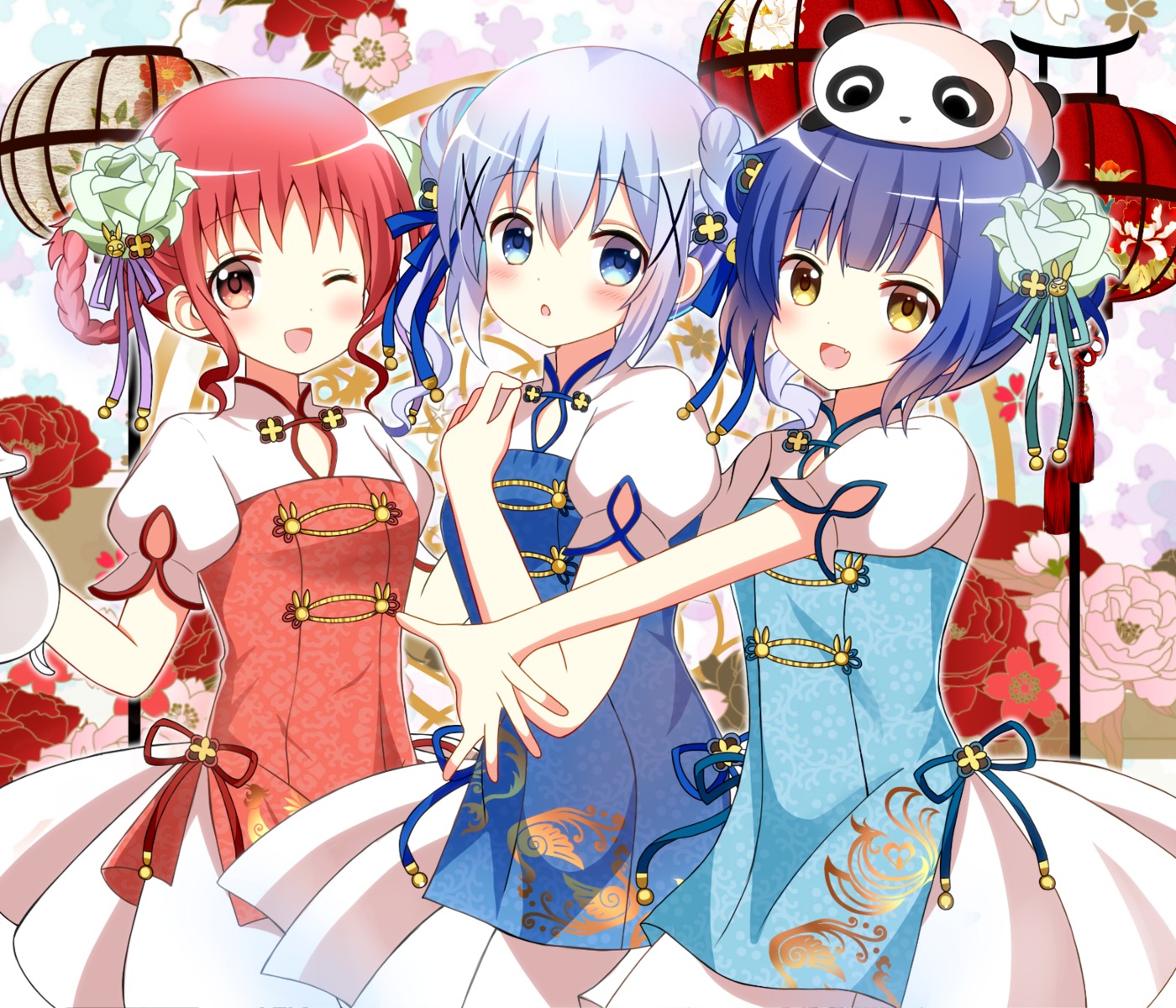 asian_clothes gochuumon_wa_usagi_desu_ka? jouga_maya kafuu_chino natsu_megumi ryoutan