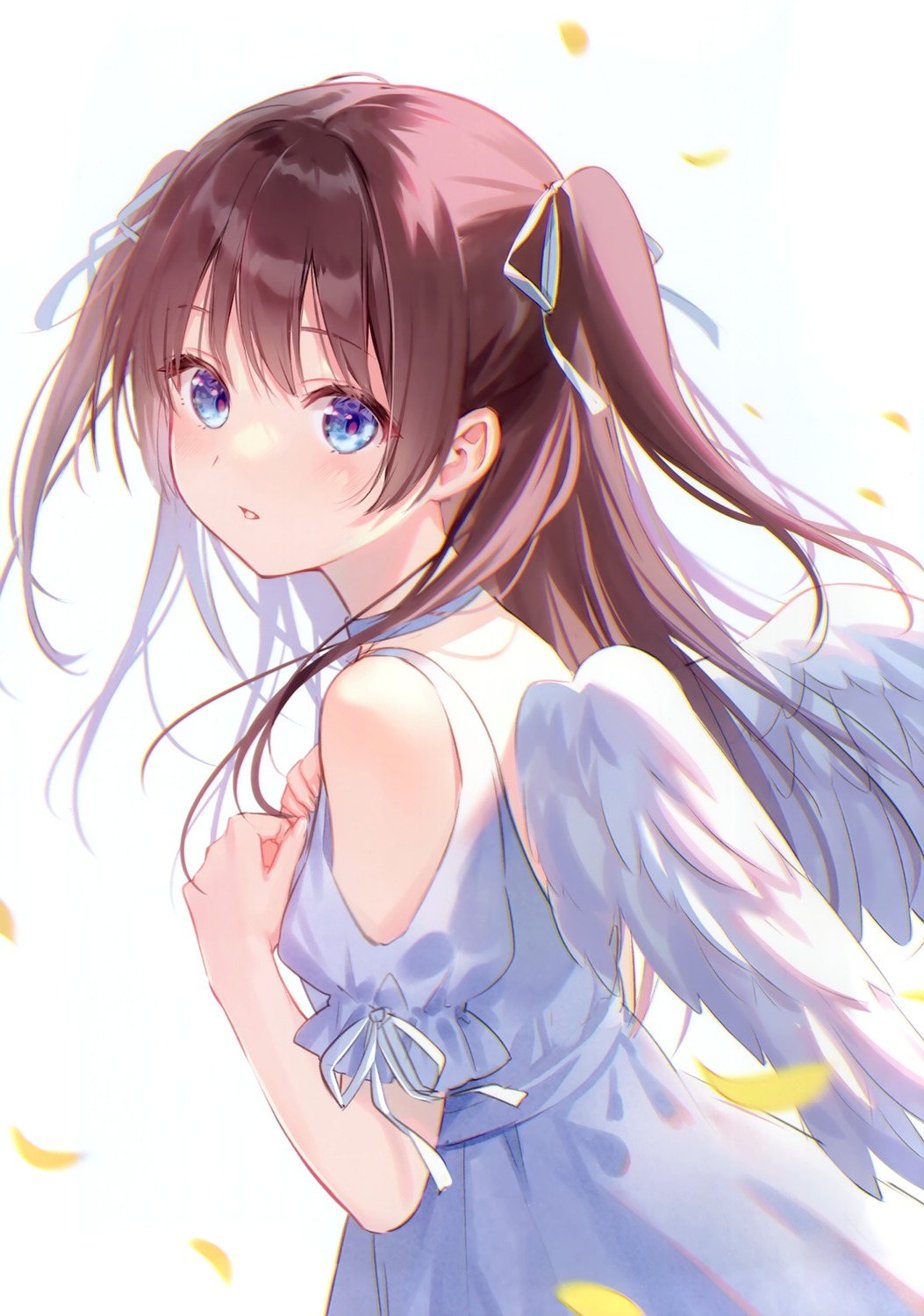 angel dress fukahire ruinon summer_dress wings