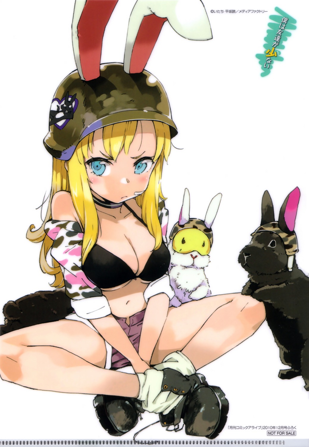 animal_ears bikini_top boku_wa_tomodachi_ga_sukunai bunny_ears cleavage itachi_(3dt) kashiwazaki_sena open_shirt swimsuits