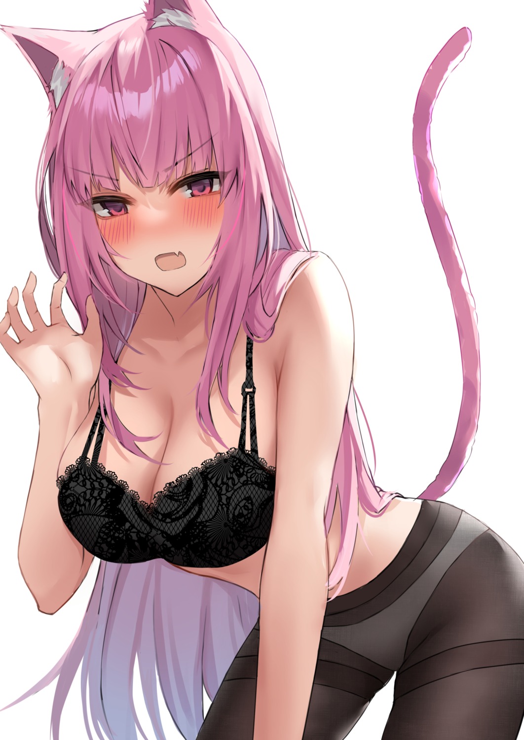 animal_ears bra hololive hololive_english mori_calliope nekomimi pantsu pantyhose tagme tail