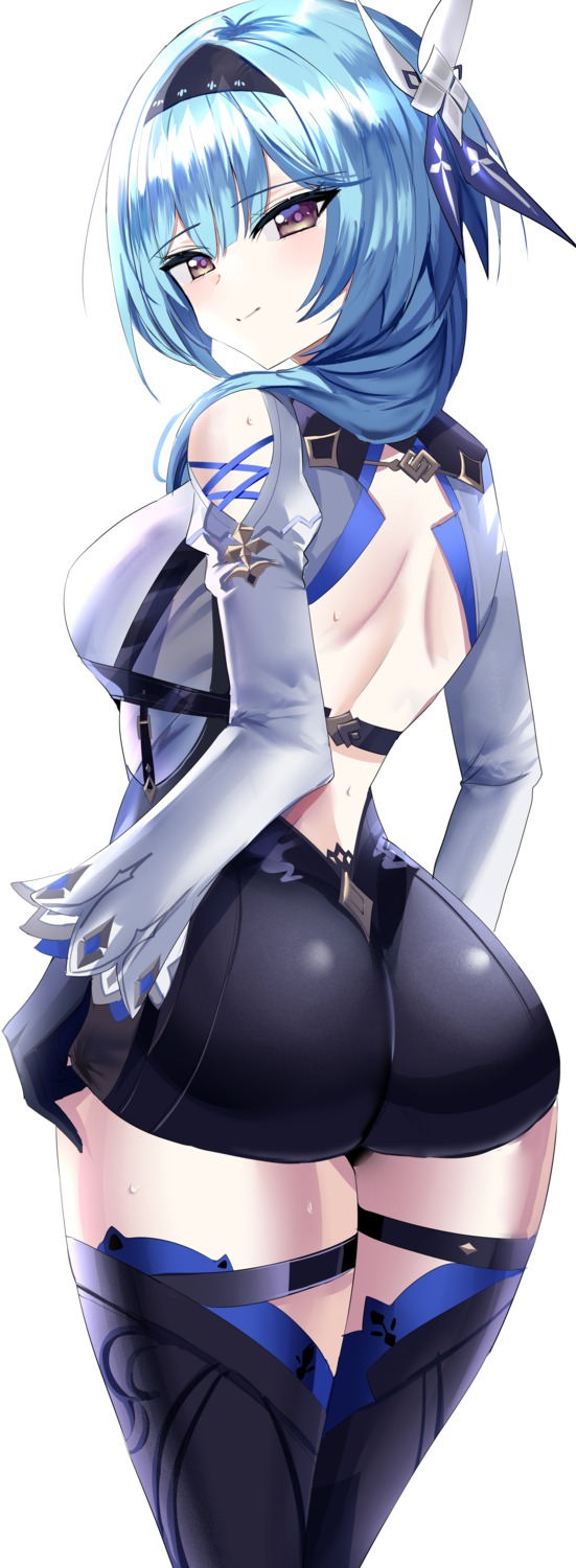 ass eula garter genshin_impact hanasaka_houcha no_bra thighhighs