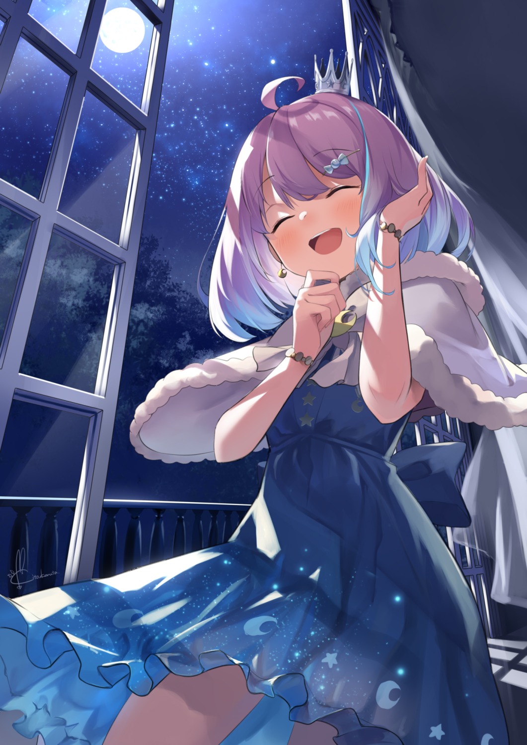 dress himemori_luna hololive kito_koruta see_through skirt_lift