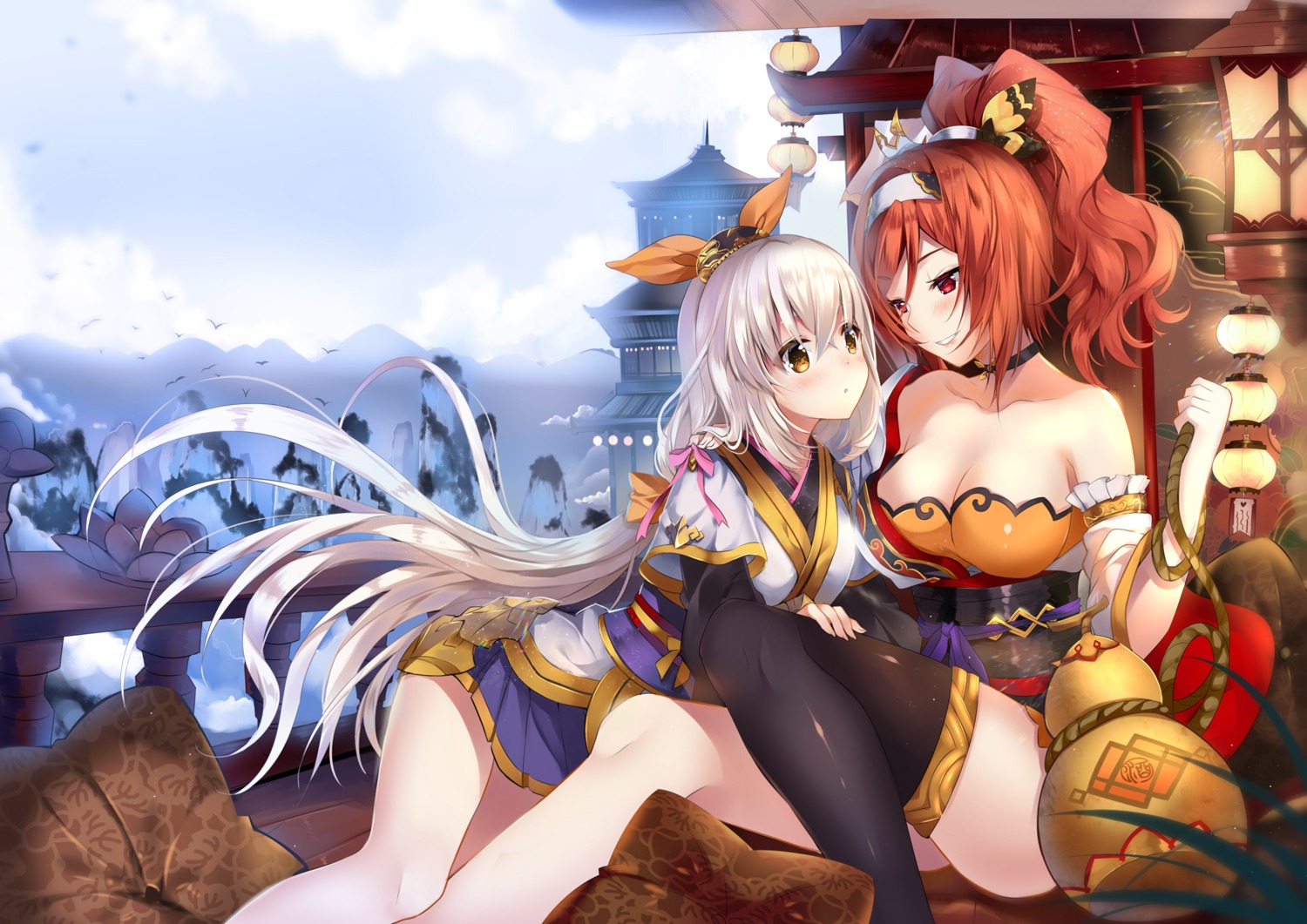 cleavage sangai_senki thighhighs usagihime