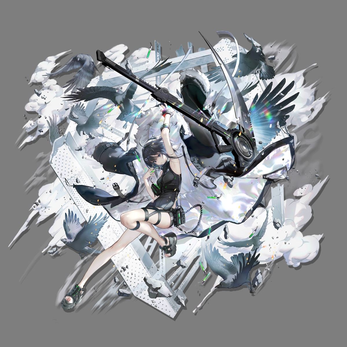 arknights garter la_pluma_(arknights) lal!role transparent_png uniform weapon