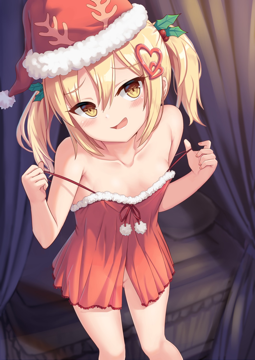 christmas dress loli milkshake_(artist) no_bra nopan undressing