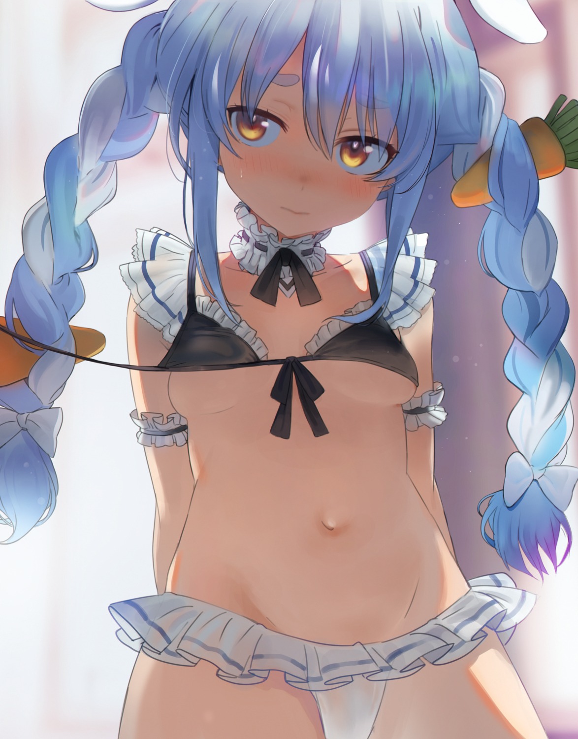 bikini hololive seicoh swimsuits usada_pekora wardrobe_malfunction