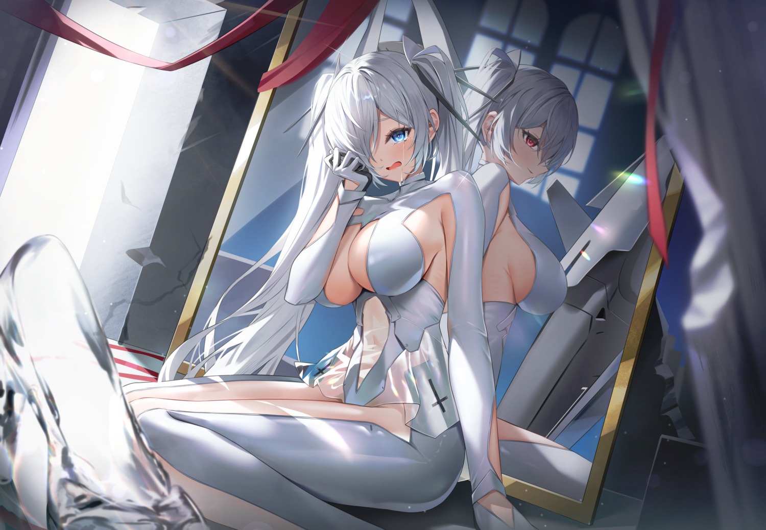 bodysuit cinderella_(nikke) goddess_of_victory:_nikke no_bra see_through shuvi_(shuvi1125)