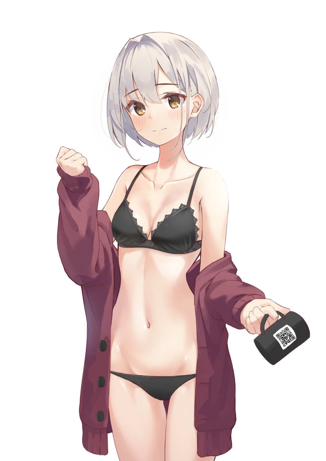 bra cleavage kimyo open_shirt pantsu sweater