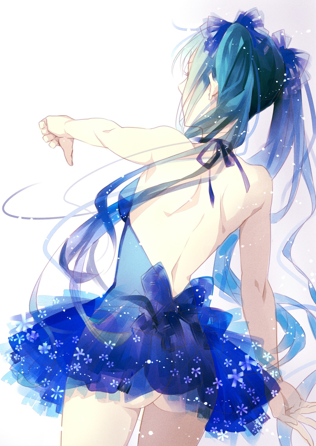 ass dress hatsune_miku kazari_tayu pantsu see_through vocaloid