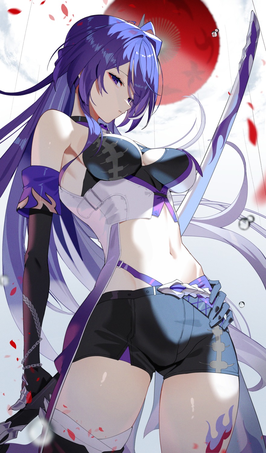 acheron bandages honkai:_star_rail scottie sword tattoo thighhighs