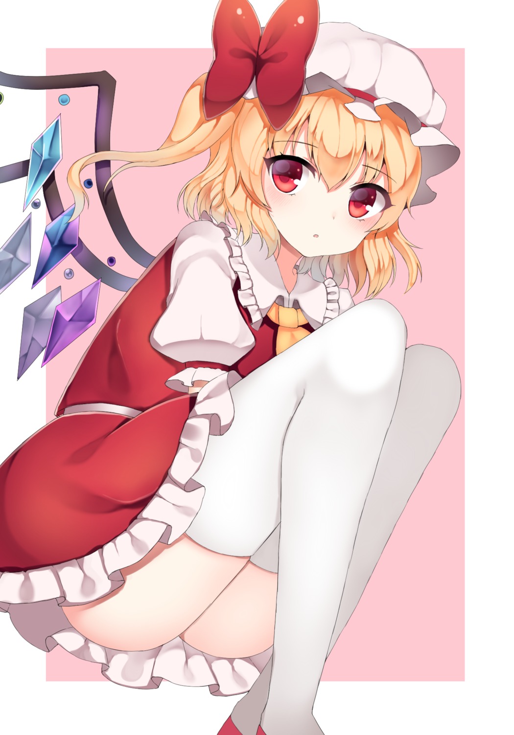 flandre_scarlet nopan papo thighhighs touhou wings