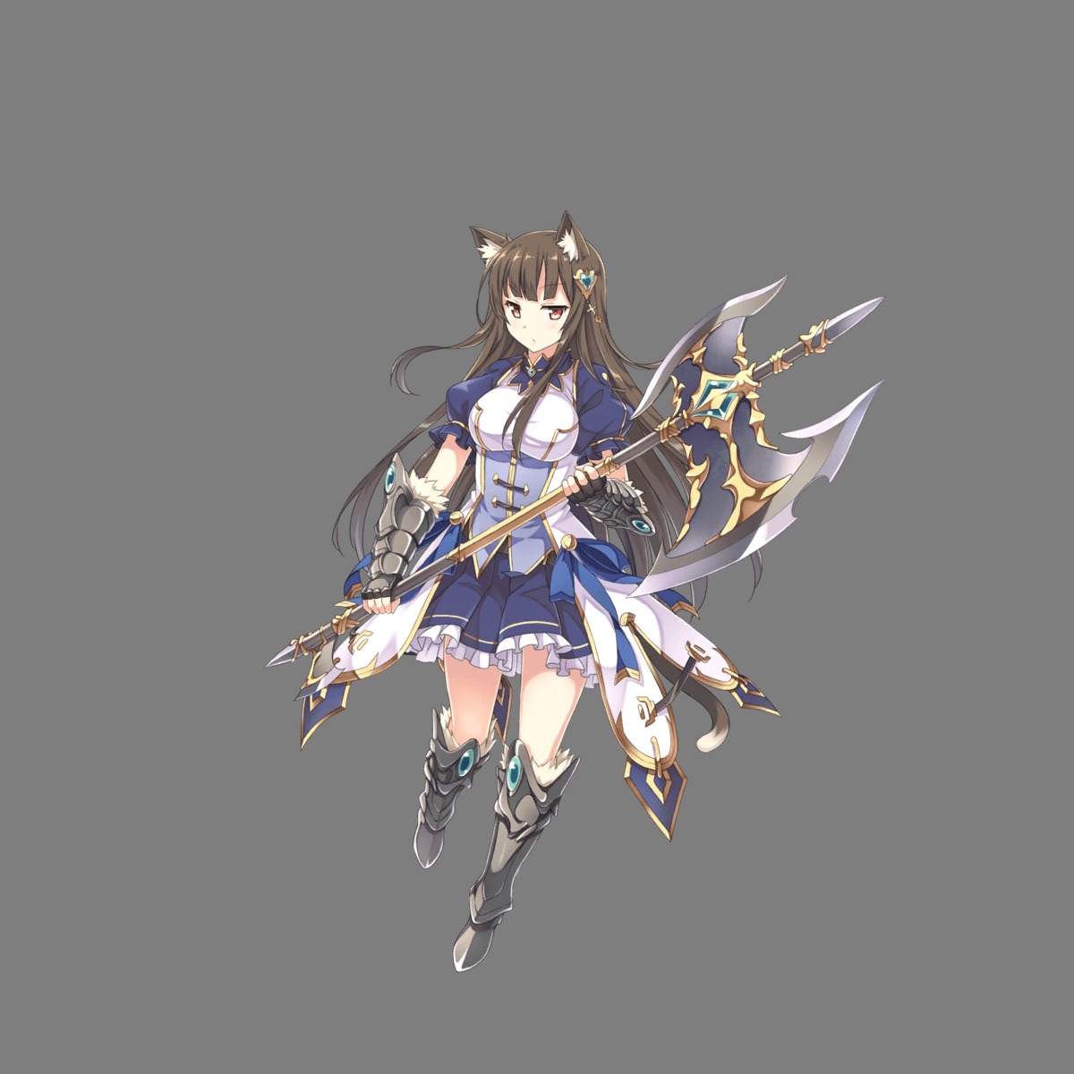 animal_ears armor hoshi_no_girls_odyssey tail transparent_png weapon