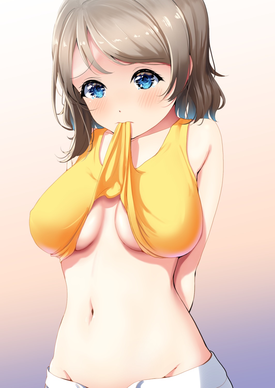 amagi_(volfuji) love_live!_sunshine!! no_bra shirt_lift watanabe_you