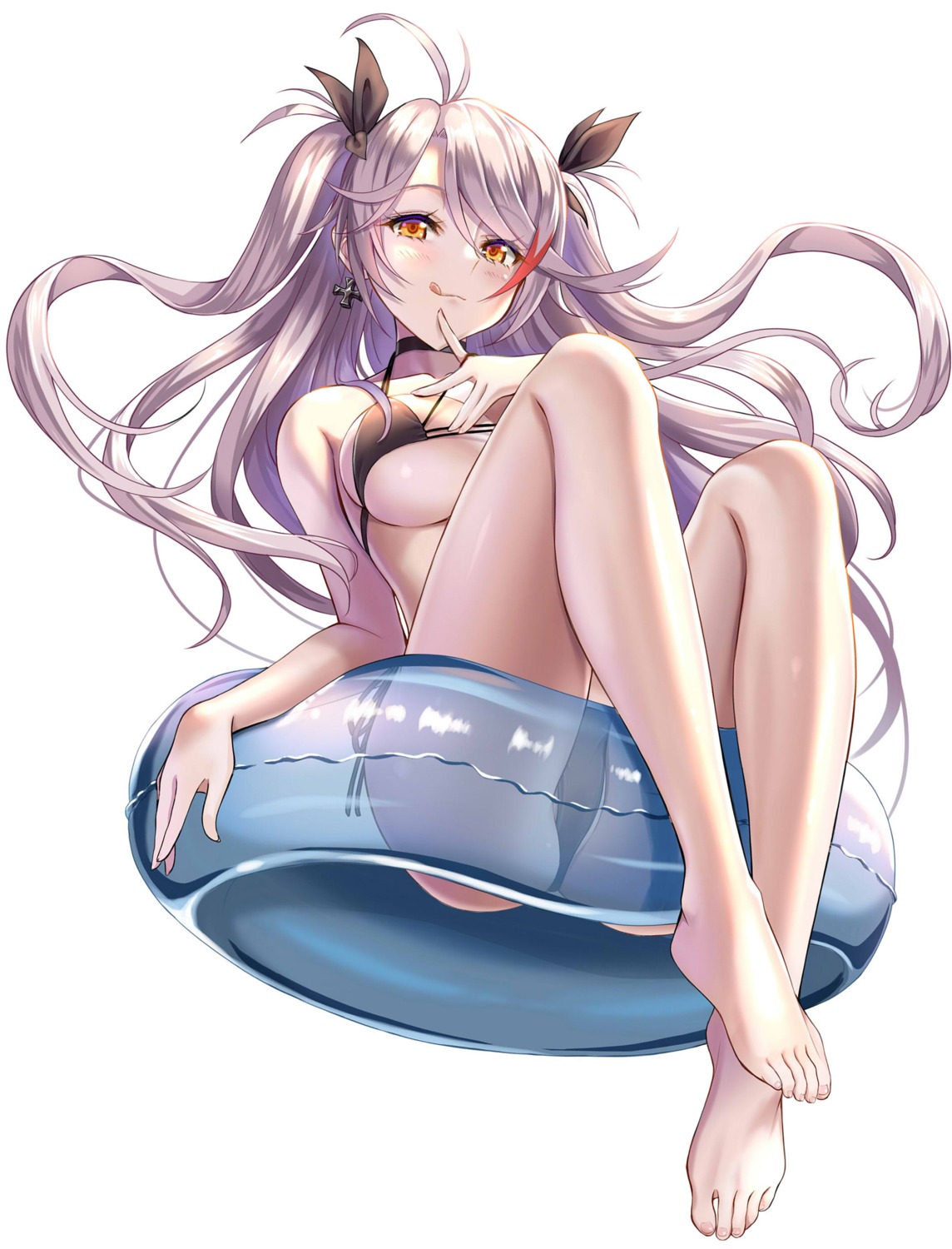 azur_lane bikini dansa feet prinz_eugen_(azur_lane) see_through swimsuits thong