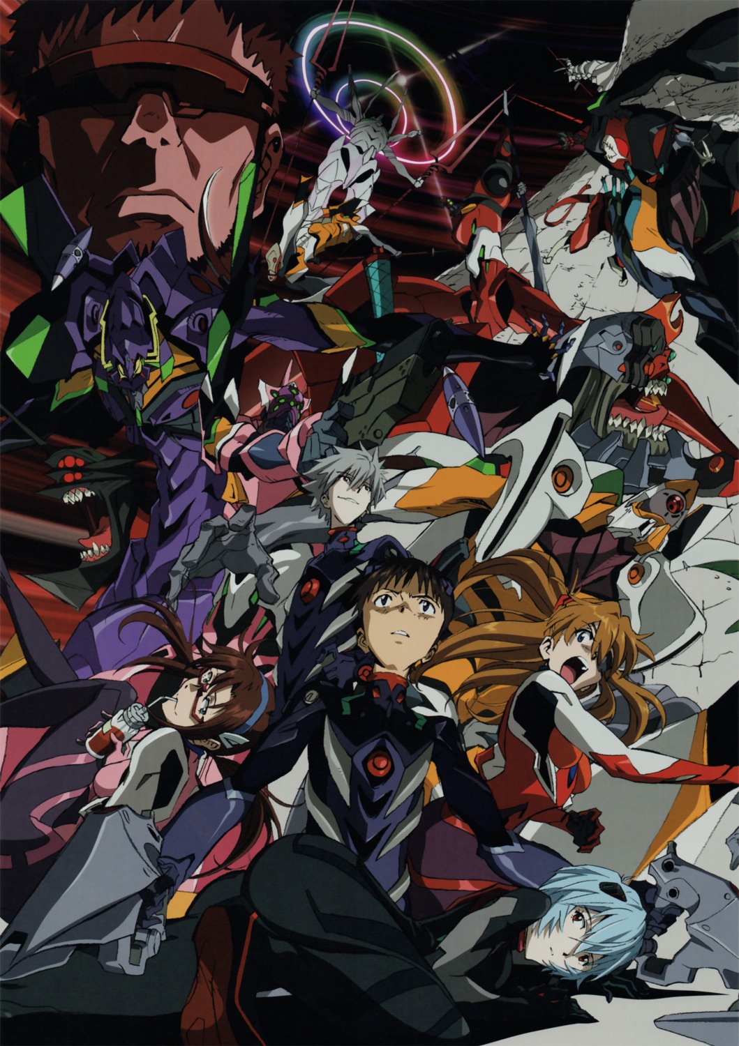 ayanami_rei bodysuit eva_02 eva_08 eva_13 eva_mark.09 eyepatch ikari_shinji kameda_yoshimichi makinami_mari_illustrious mecha megane nagisa_kaworu neon_genesis_evangelion souryuu_asuka_langley