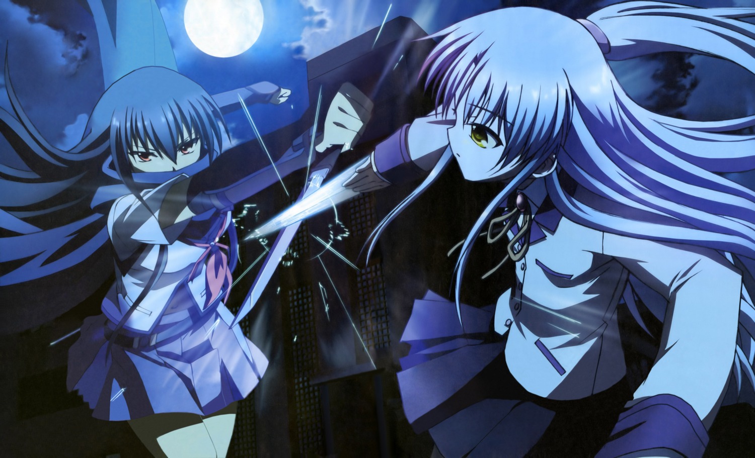 angel_beats! detexted seifuku shiina sword tachibana_kanade