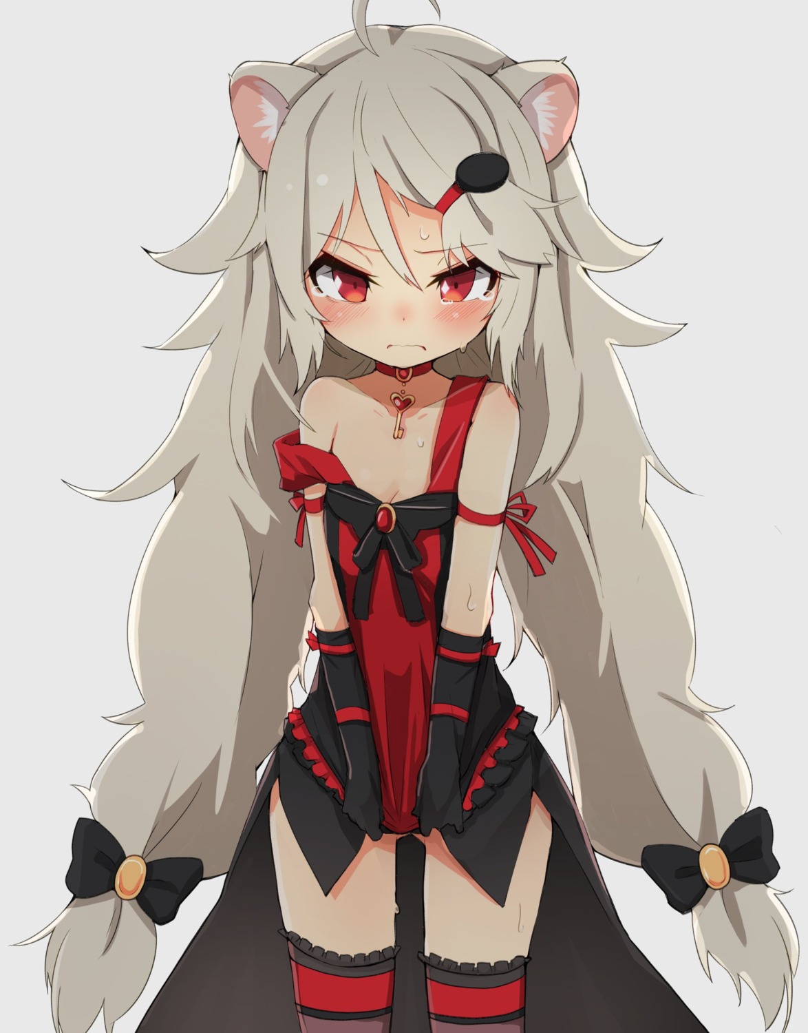 ailane animal_ears cleavage dress show_by_rock!! teranekosu thighhighs