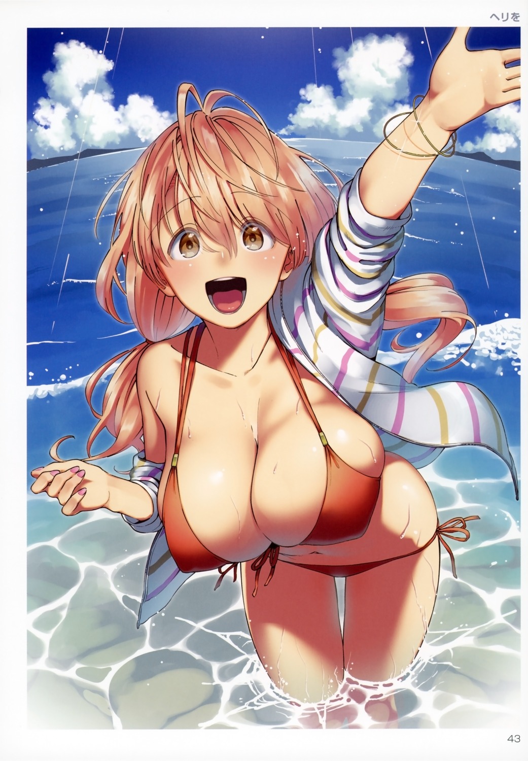 bikini haraheridou herio open_shirt swimsuits wet