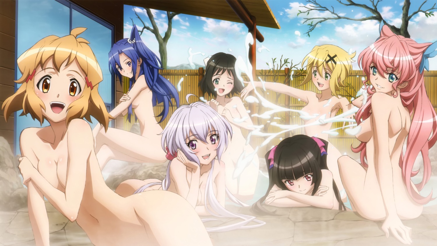 akatsuki_kirika kazanari_tsubasa kohinata_miku maria_cadenzavuna_eve naked onsen senki_zesshou_symphogear senki_zesshou_symphogear_gx tachibana_hibiki tsukuyomi_shirabe yukine_chris