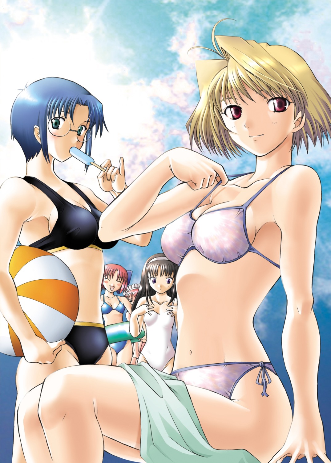 arcueid_brunestud bikini ciel swimsuits tsukihime