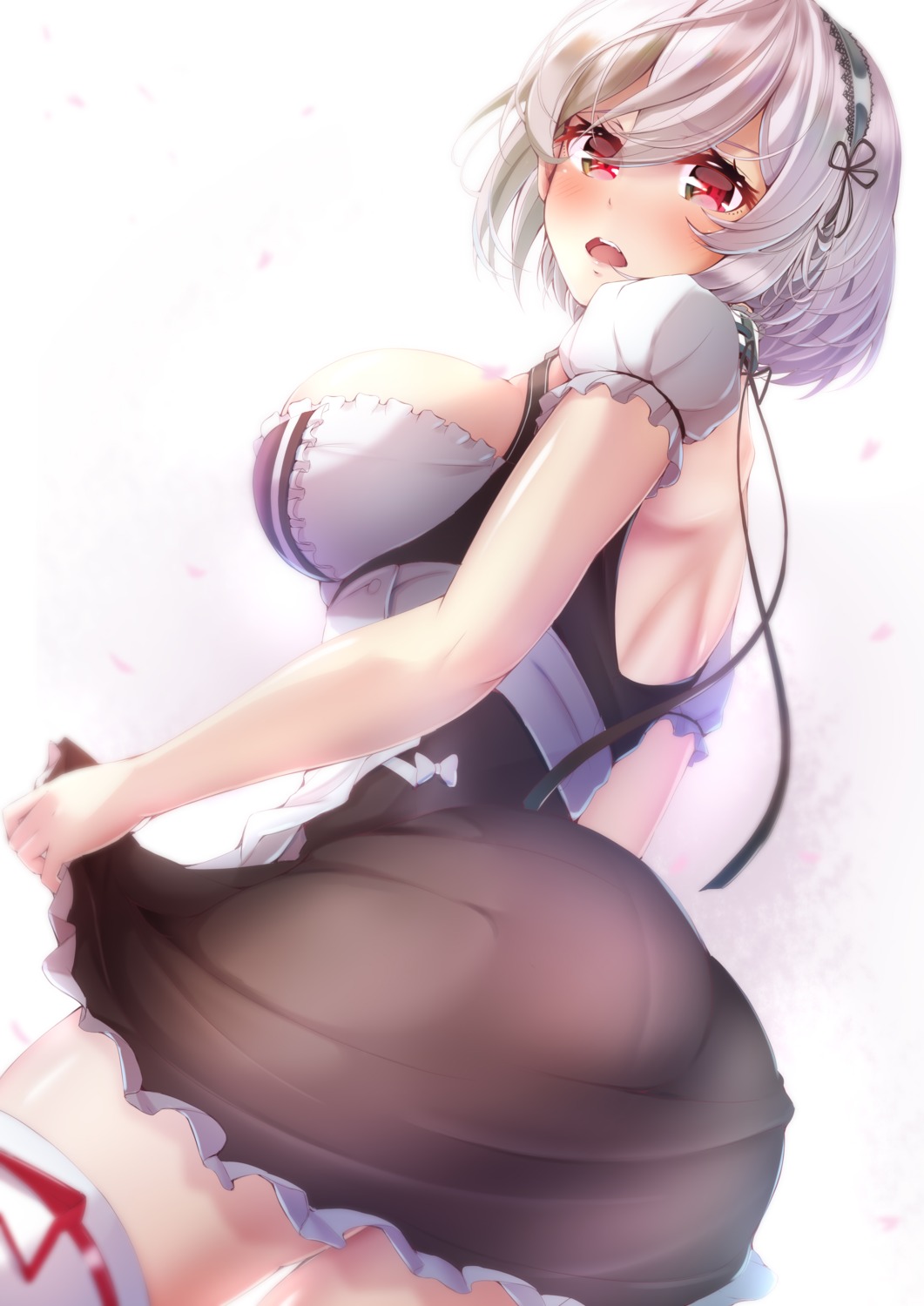 ass azur_lane imo_bouya maid pantsu see_through sirius_(azur_lane) skirt_lift thighhighs