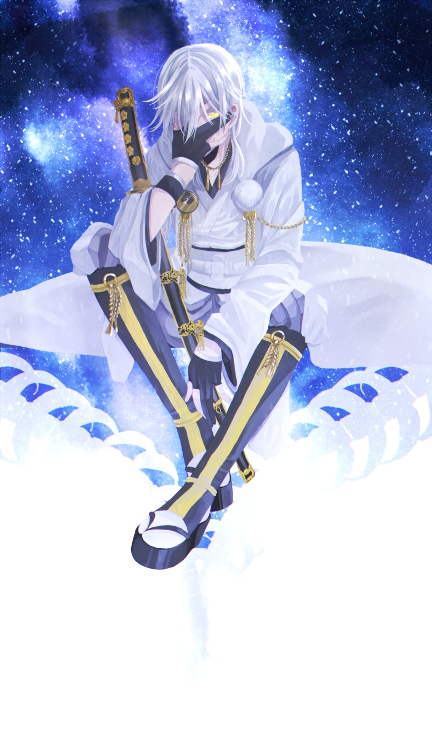 12eee25 armor japanese_clothes male sword touken_ranbu tsurumaru_kuninaga