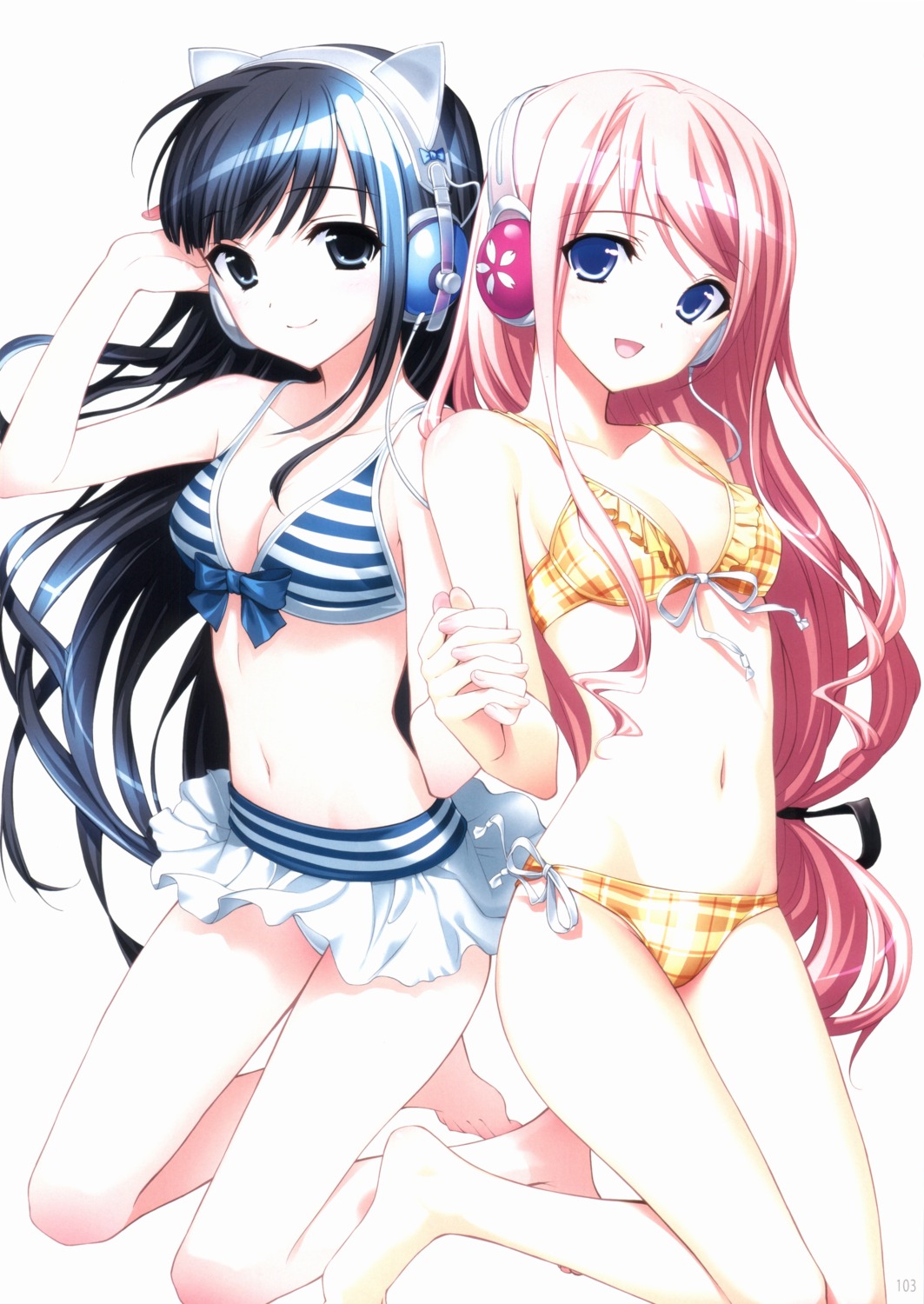 bikini haikuo-soft headphones kasukabe_akira sakura_nanako sakura_sakura swimsuits