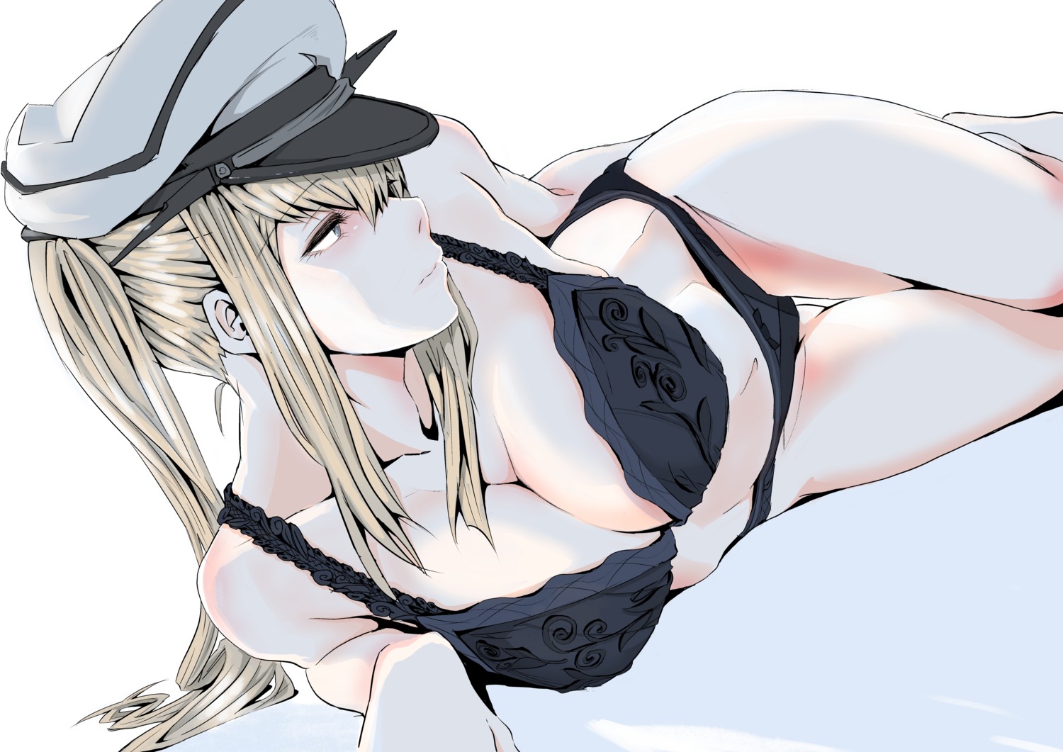 bra cleavage graf_zeppelin_(kancolle) kantai_collection krwaneko pantsu