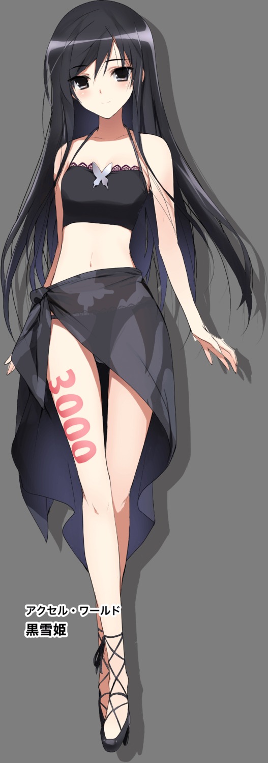 accel_world bikini heels hima kuroyukihime see_through swimsuits tattoo transparent_png