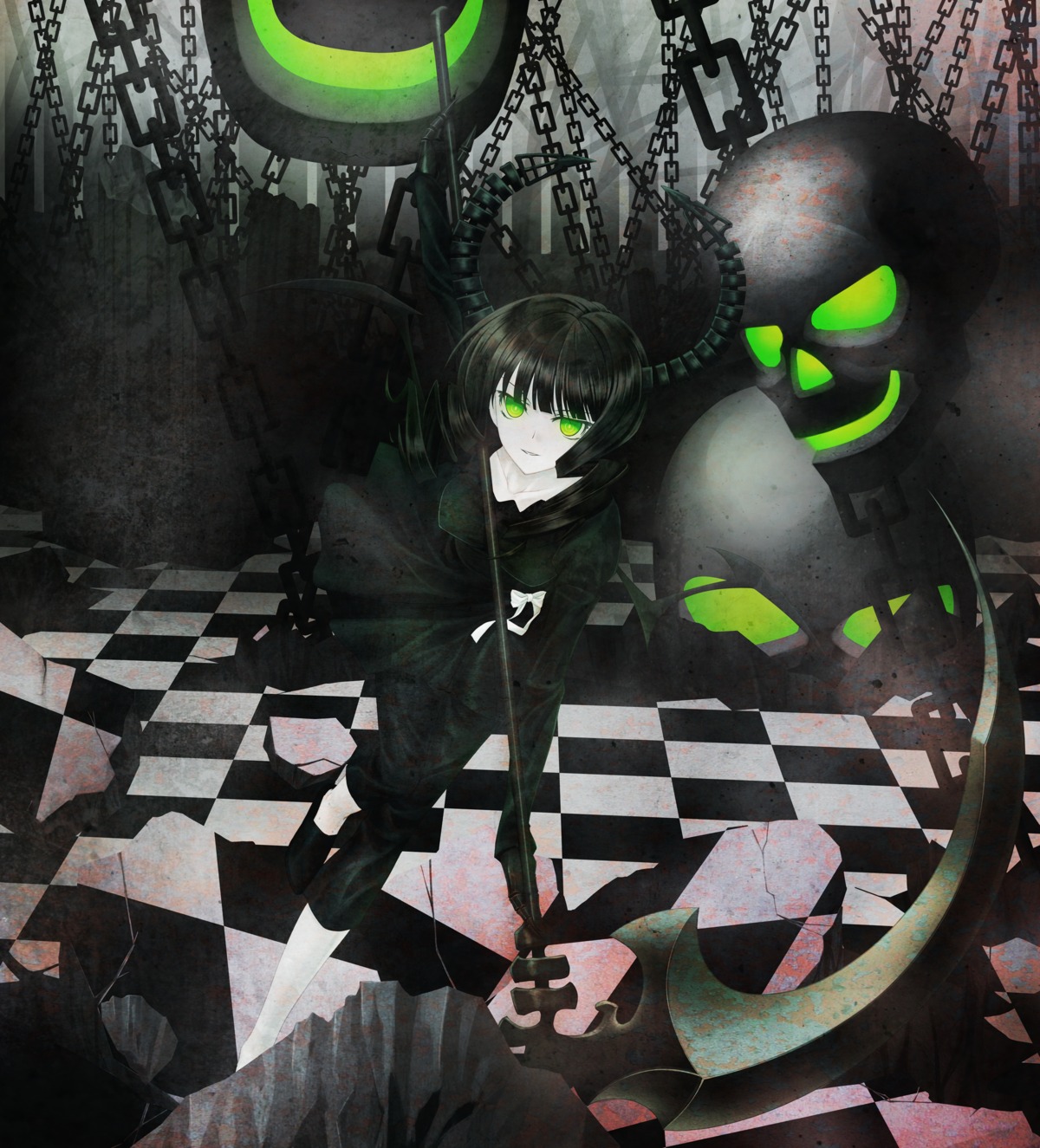 black_rock_shooter dead_master hinata_nao horns vocaloid