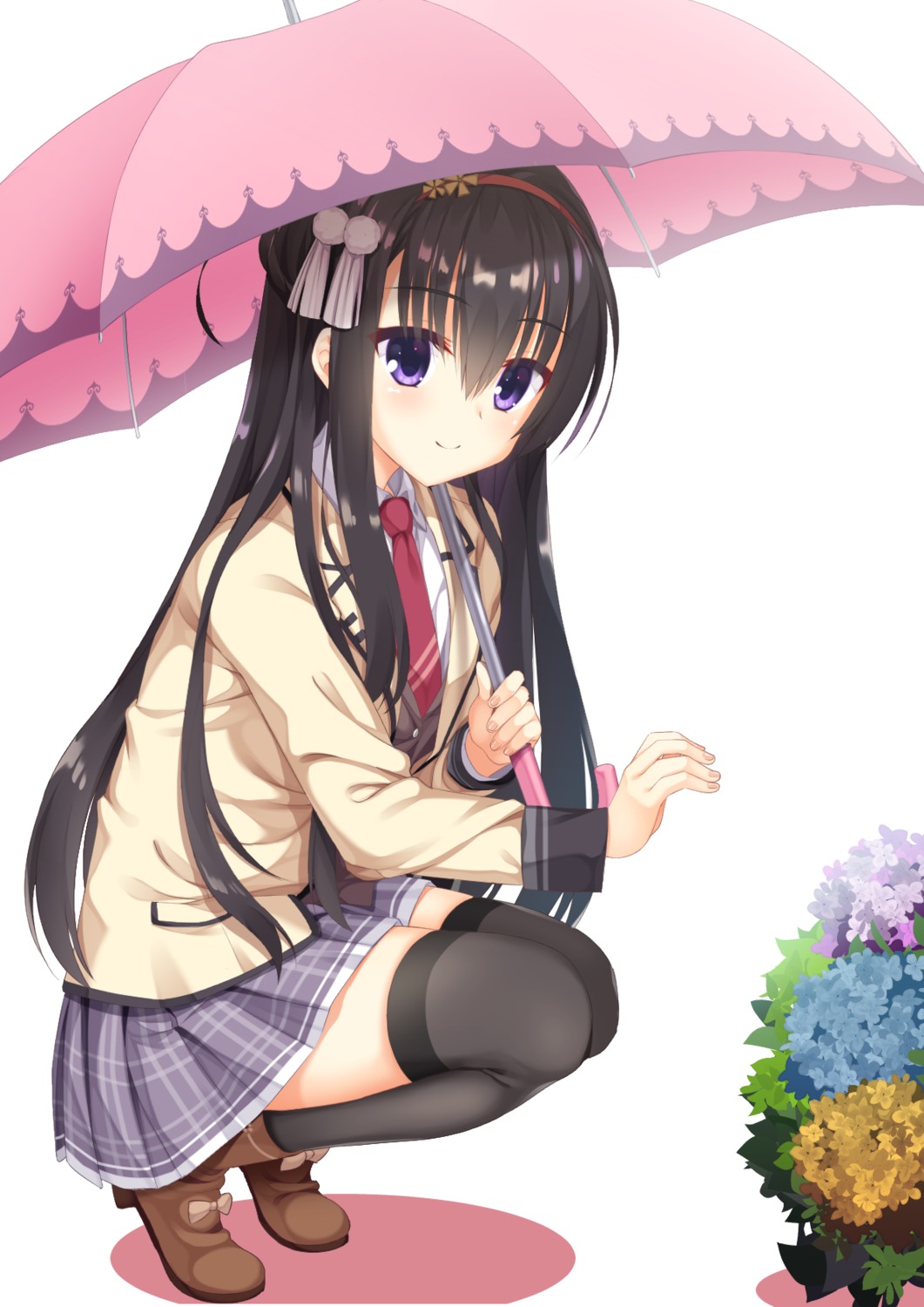 log_(8kumagawa) nijouin_hazuki riddle_joker seifuku thighhighs umbrella