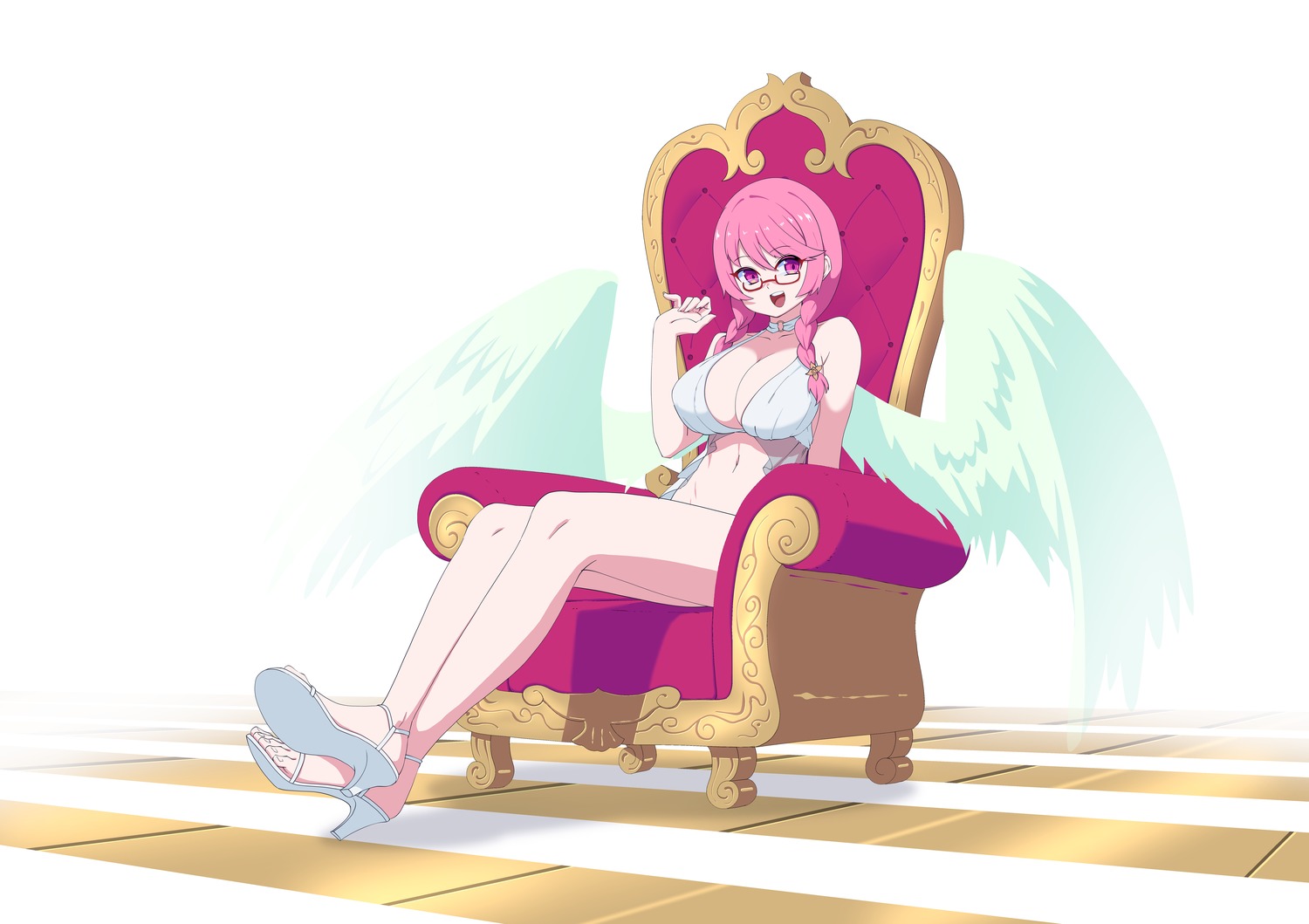 angel heels megane no_bra oppaihobby wings