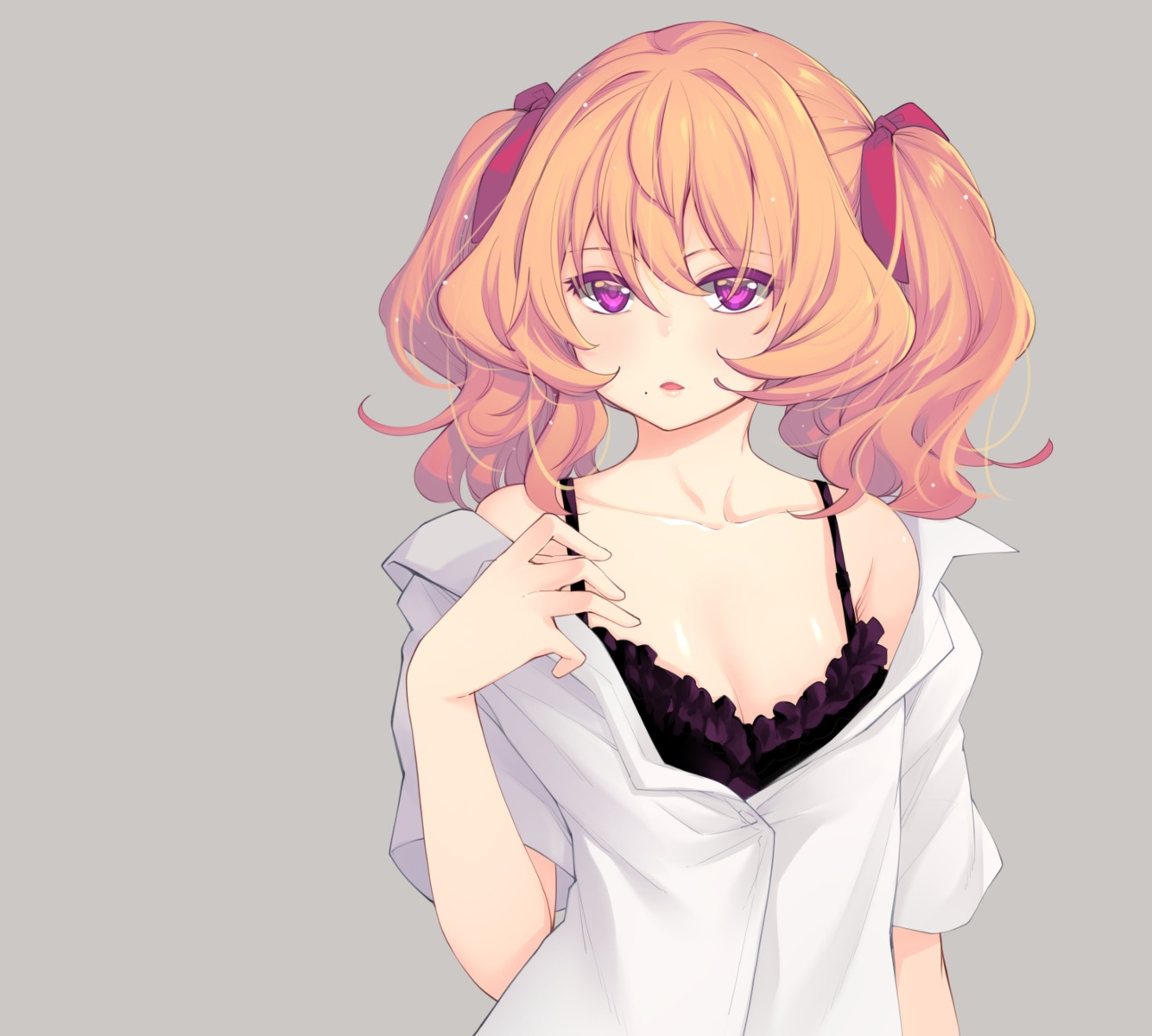 akino_sora bra cleavage dress_shirt open_shirt