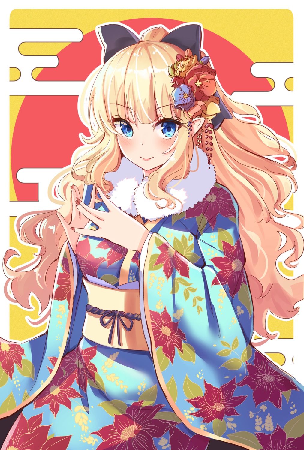holmemee kimono princess_connect princess_connect!_re:dive sasaki_saren