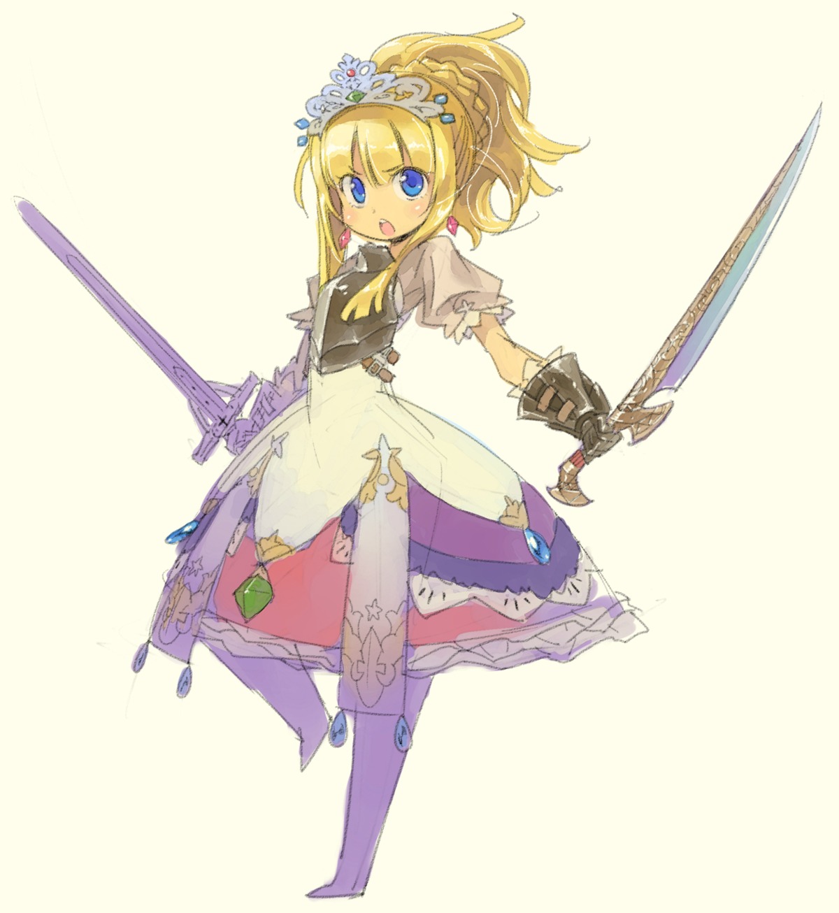 armor dress himukai_yuuji princess_(sekaiju_no_meikyuu) sekaiju_no_meikyuu sekaiju_no_meikyuu_3 sketch sword