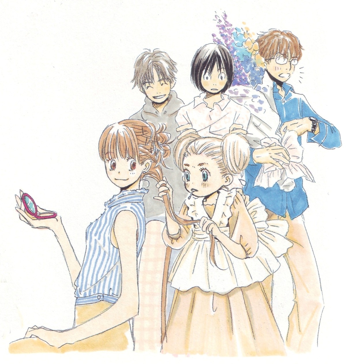 hanamoto_hagumi honey_and_clover mayama_takumi morita_shinobu takemoto_yuuta umino_chica yamada_ayumi