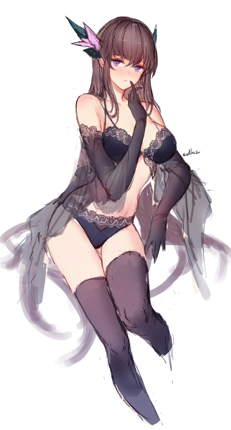 bra cleavage pantsu see_through sketch swd3e2 thighhighs